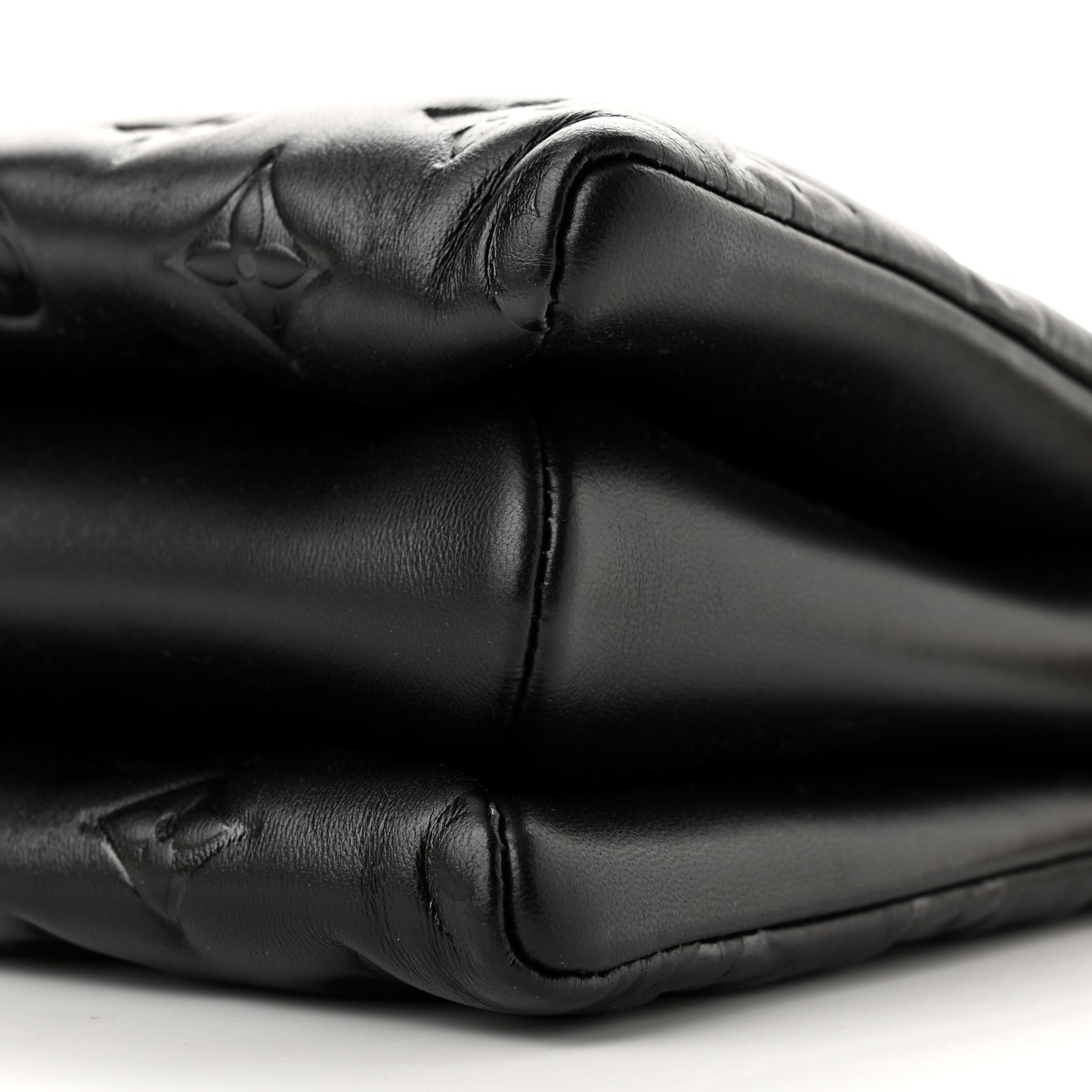 Lambskin Embossed Monogram Scarf Coussin PM Black
