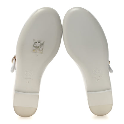Chanel Lambskin Mary Jane Flats 36 White 7 of 11