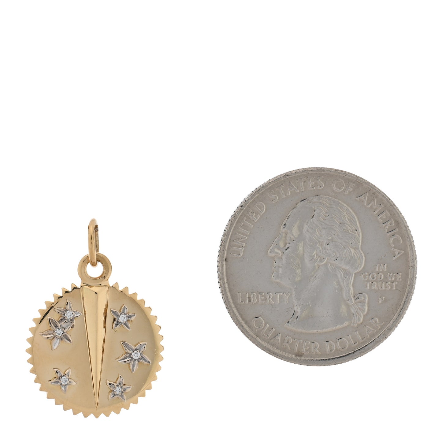 18K Yellow Gold Diamond Baby Resilience Medallion Pendant