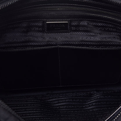 Prada Tessuto Nylon Saffiano Metal Triangle Logo Work Bag Black 6 of 11