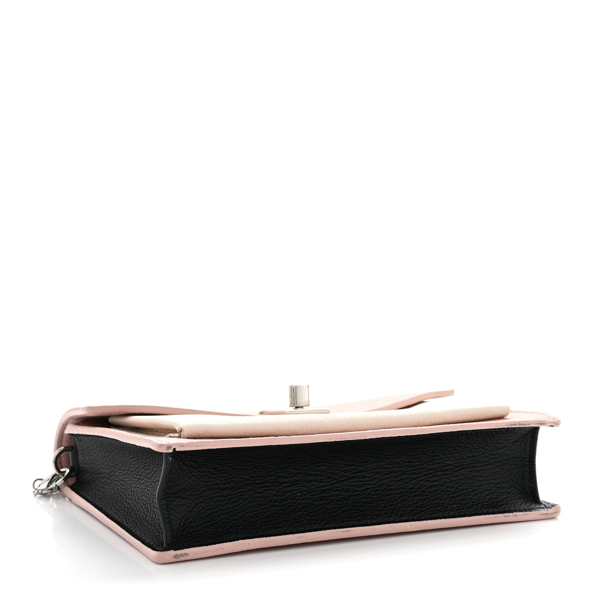 Louis Vuitton Calfskin Mylockme Chain Pochette Rose Ballet White 3 of 10