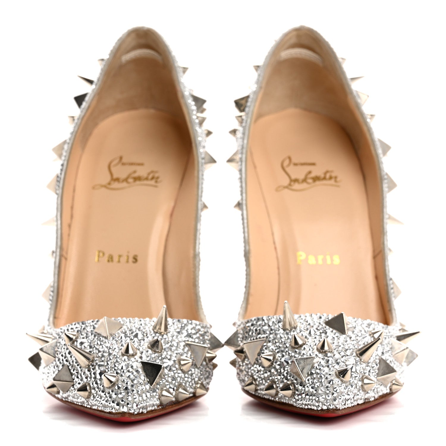 Christian Louboutin Potpourri Strass Pigalli 120 Pumps 36 Silver 3 of 12