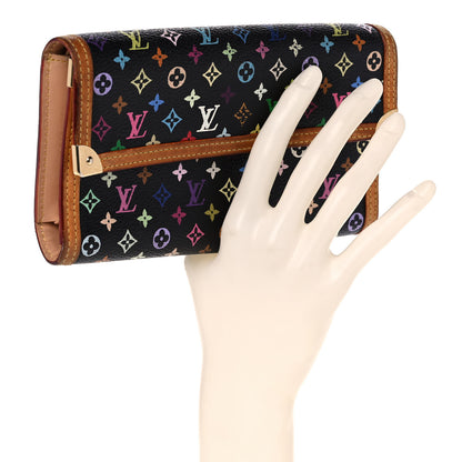 Louis Vuitton Monogram Multicolor Porte Tresor International Wallet Black 2 of 12