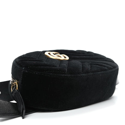 Gucci Velvet Matelasse GG Marmont Belt Bag 75 30 Black 3 of 4