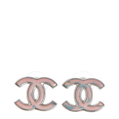 Chanel Iridescent Resin CC Earrings Silver Multicolor 1 of 5