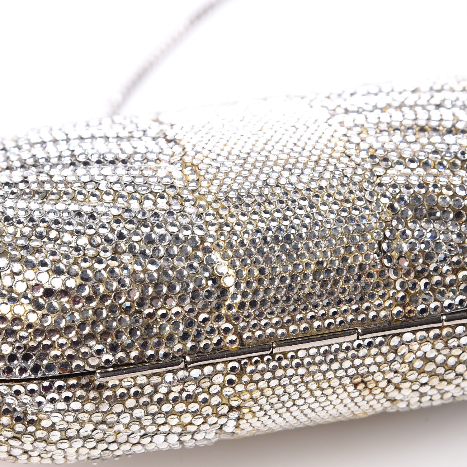 Judith Leiber Swarovski Crystal Minaudiere Clutch Silver 8 of 16