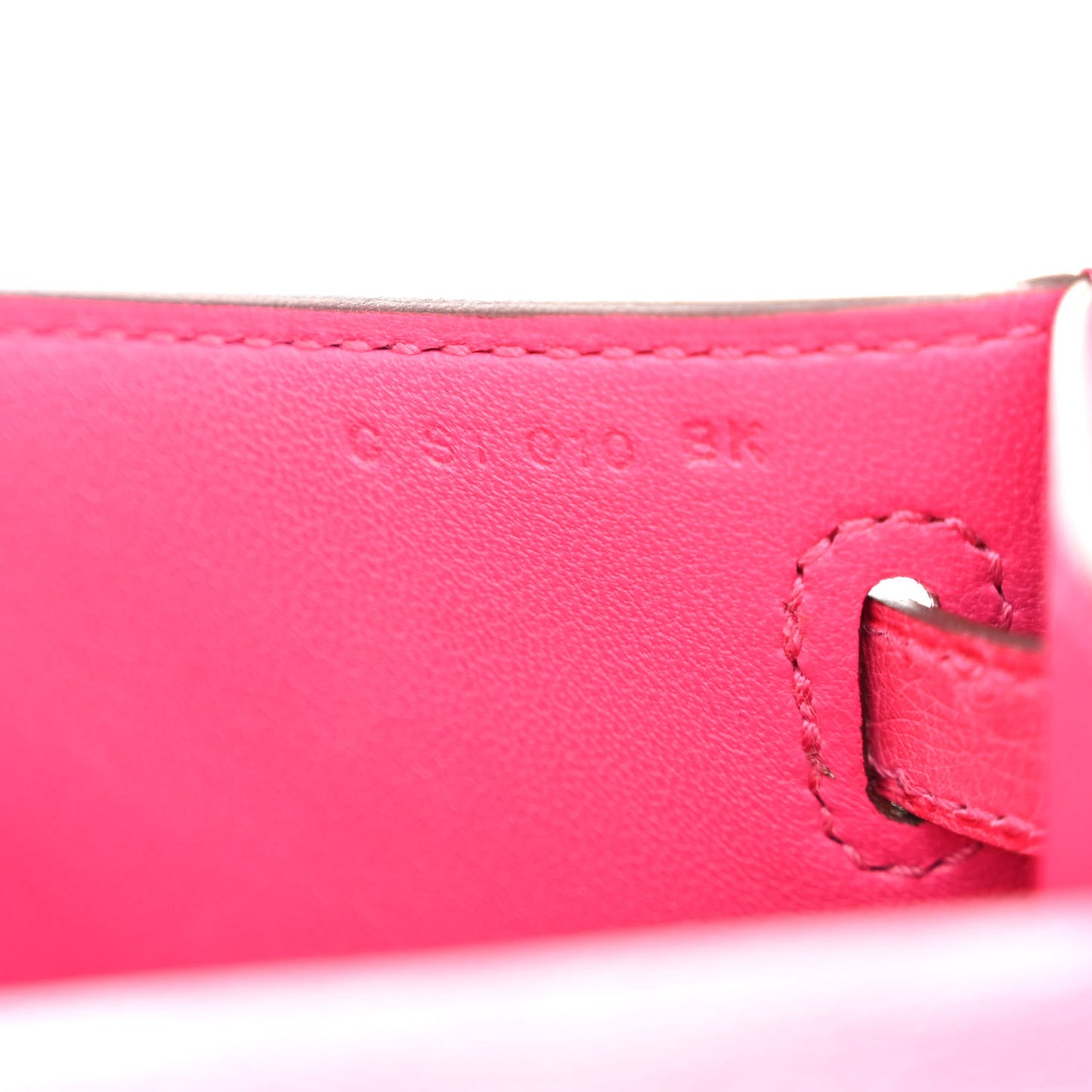 Ostrich Kelly Pochette Clutch Rose Tyrien