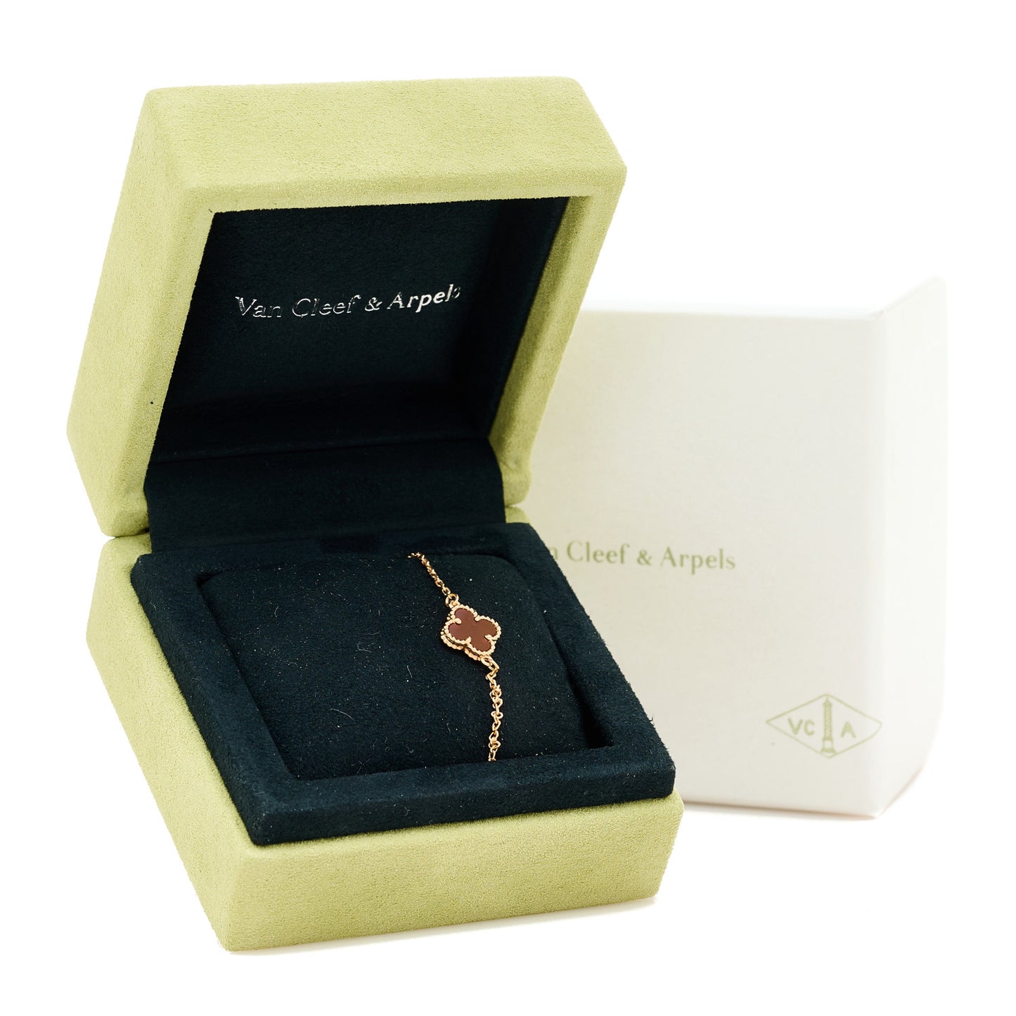 18K Rose Gold Carnelian Sweet Alhambra Bracelet