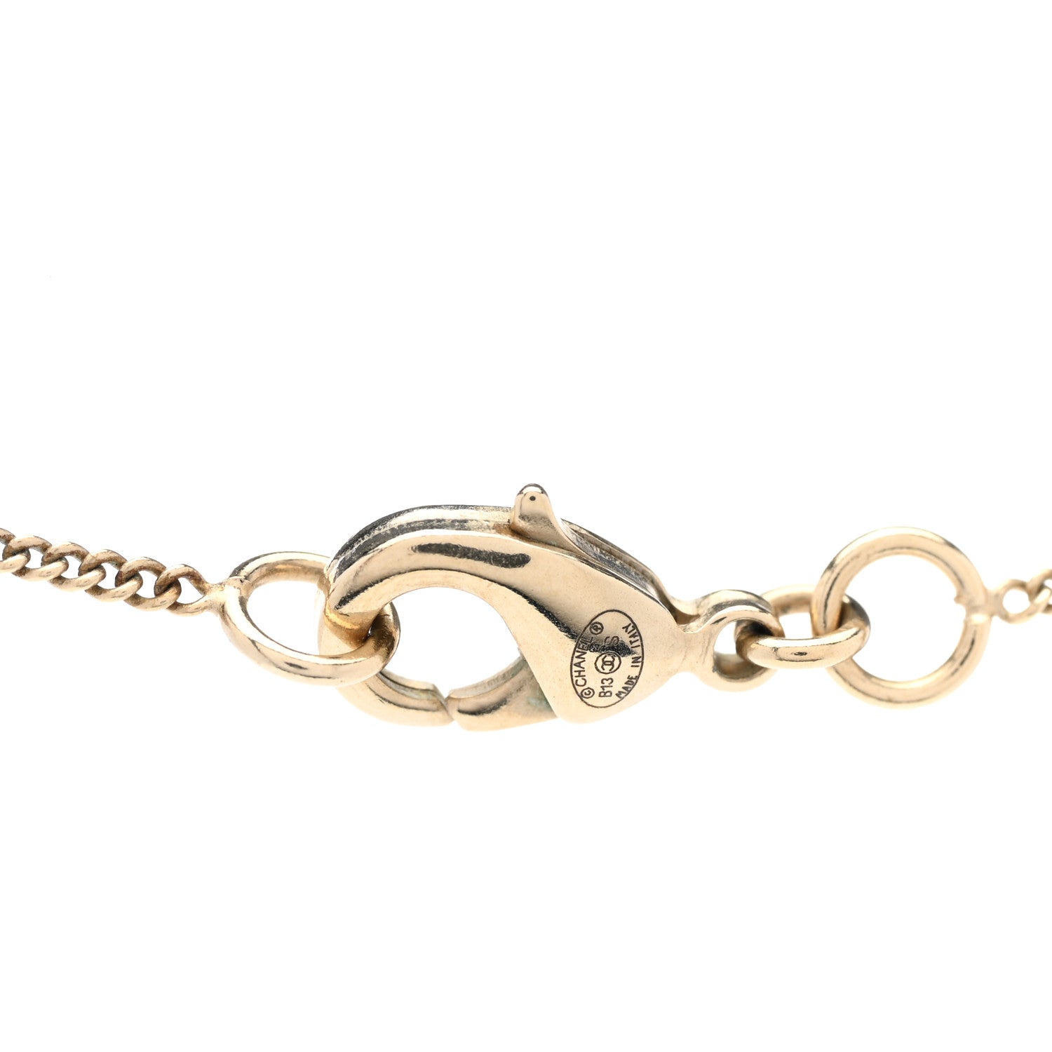 Chanel Baguette Crystal CC Necklace Light Gold 5 of 6