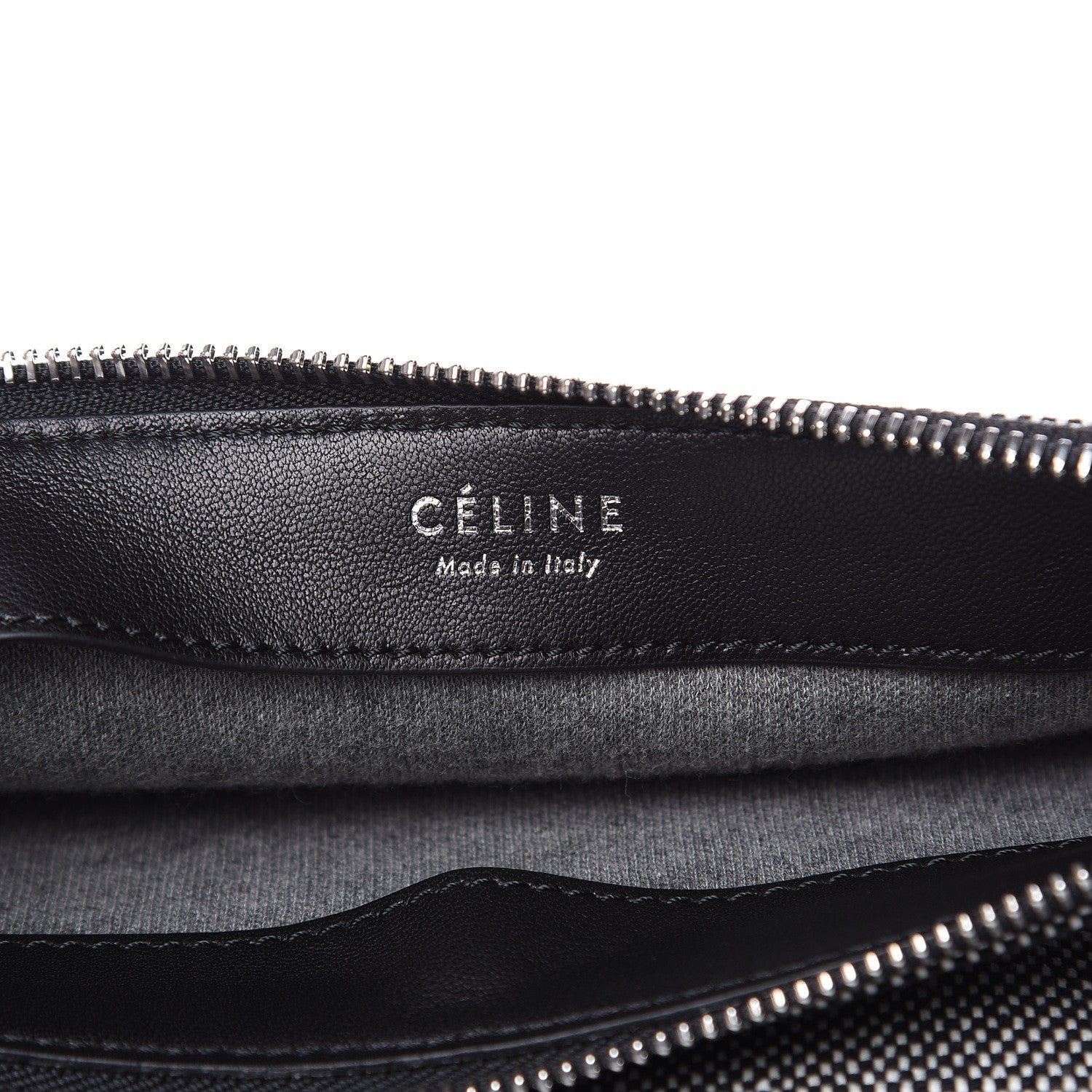 Celine Cotton Canvas Large Trio Crossbody Bag Black White 7 of 10