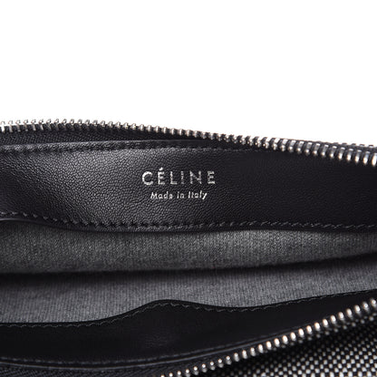 Celine Cotton Canvas Large Trio Crossbody Bag Black White 7 of 10