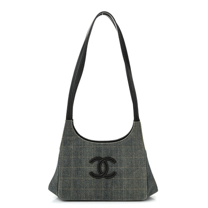 Chanel Denim Quilted CC Chocolate Bar Shoulder Bag Blue 1 of 10