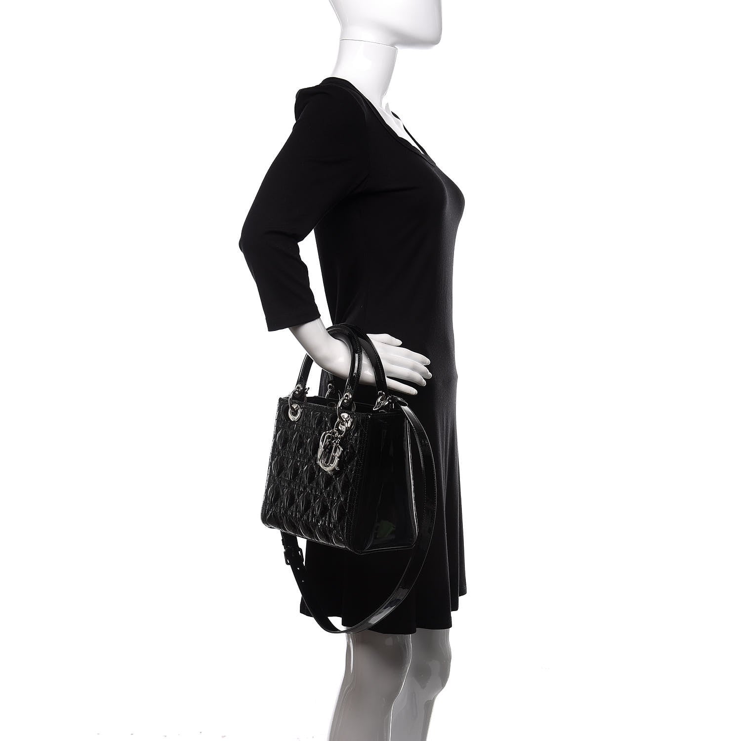 Christian Dior Patent Cannage Medium Lady Dior Black 3 of 10