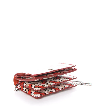 Burberry Calfskin Monogram Jessie Chain Card Case Vermillion 3 of 7