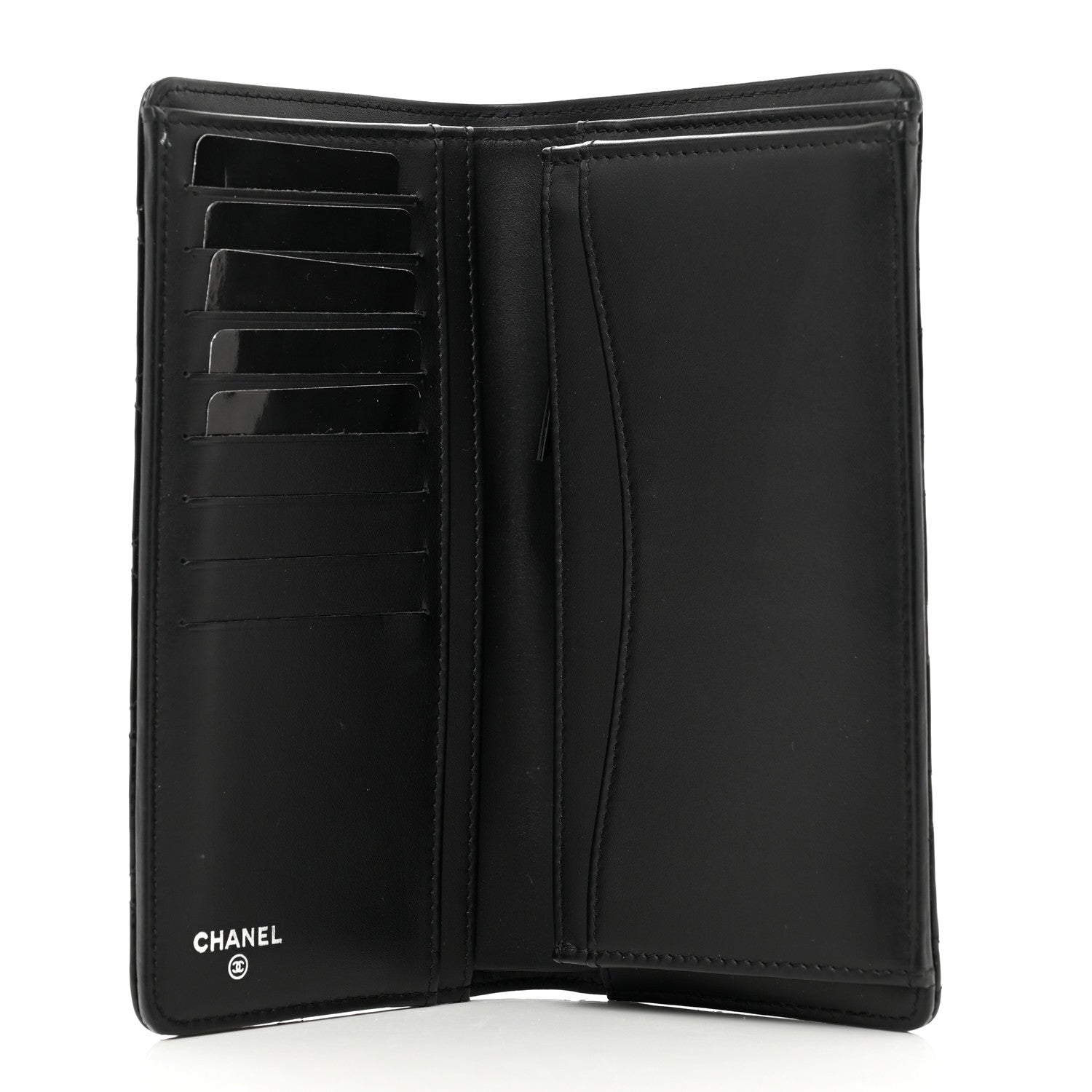 Chanel Patent Calfskin Quilted Yen Wallet Black 5 of 8