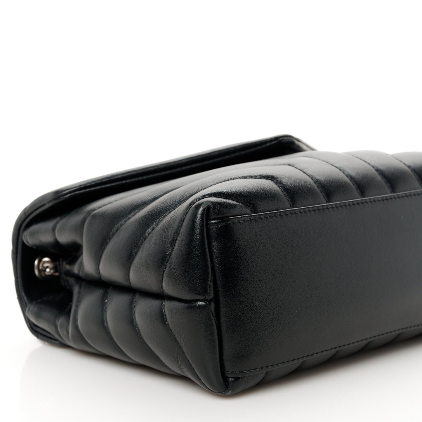 Calfskin Y Quilted Monogram Small Loulou Chain Satchel Black