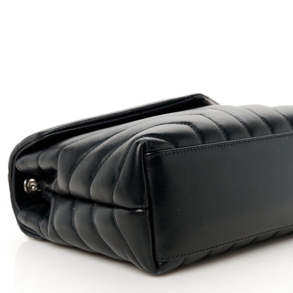 Saint Laurent Calfskin Y Quilted Monogram Small Loulou Chain Satchel Black 10 of 13