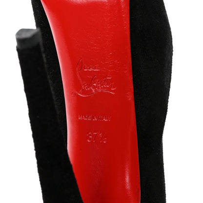 Christian Louboutin Suede Fringe Interlopa 160 Over The Knee Boots 37.5 Black 7 of 8