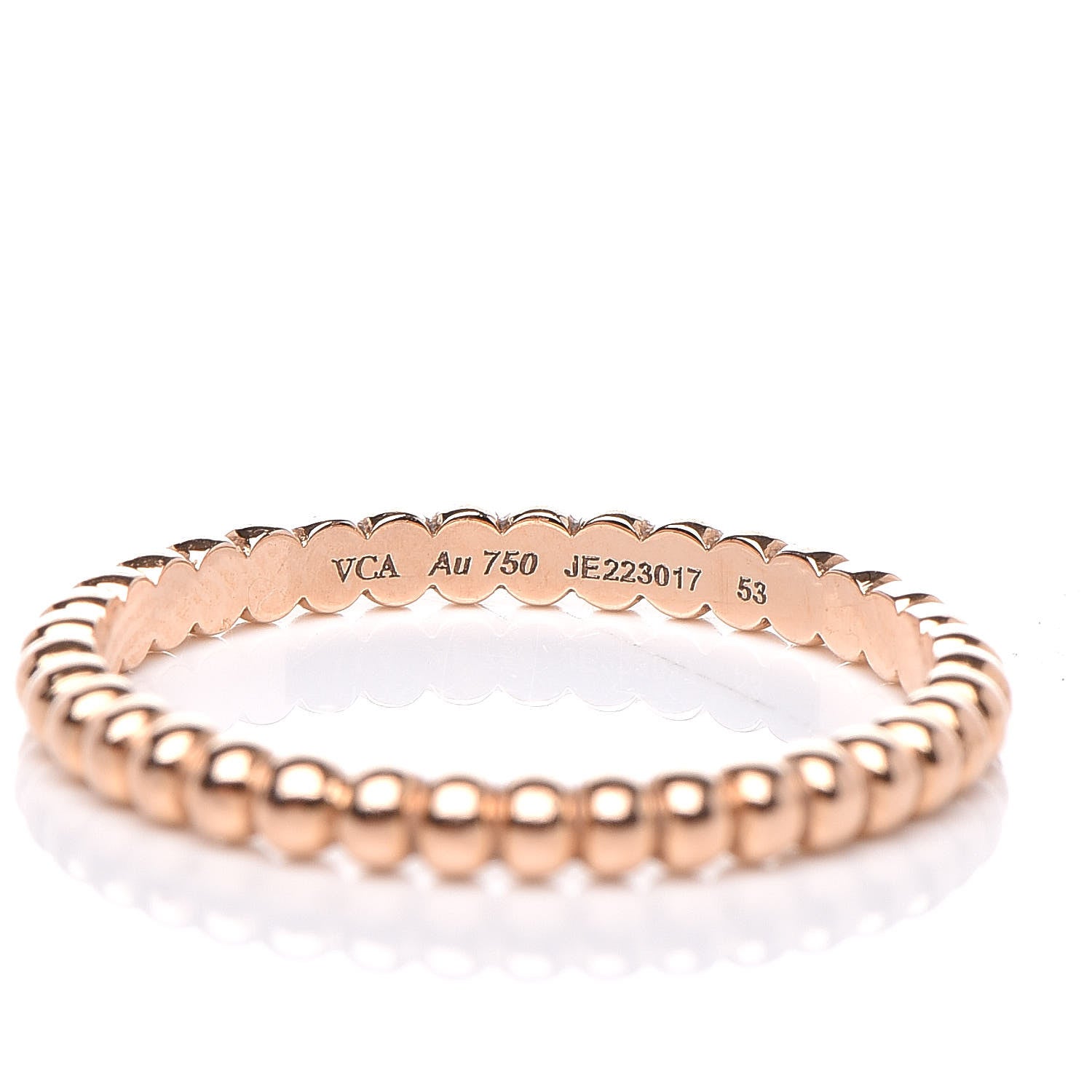 Van Cleef & Arpels 18K Rose Gold Small Perlée Pearls of Gold Ring 53 6.5 4 of 5