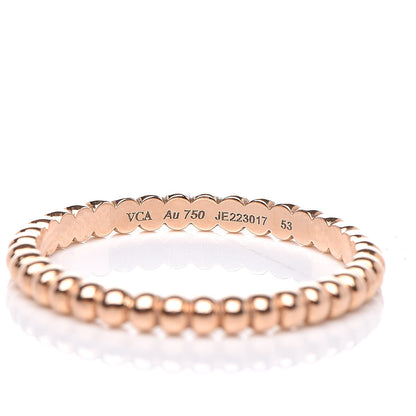 Van Cleef & Arpels 18K Rose Gold Small Perlée Pearls of Gold Ring 53 6.5 4 of 5
