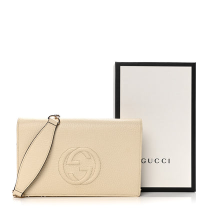 Gucci Pebbled Calfskin Soho Wallet on Chain Ivoire 14 of 14