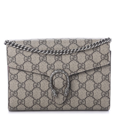 Gucci GG Supreme Monogram Mini Dionysus Chain Wallet Beige Vulcanic Red 1 of 7