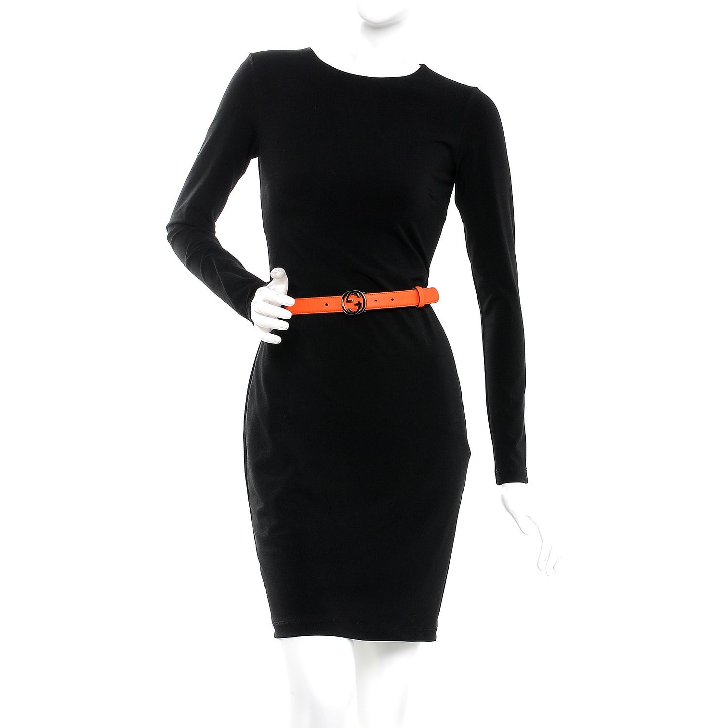 Moon Calfskin Interlocking G 25mm Belt 95 38 Vibrant Orange