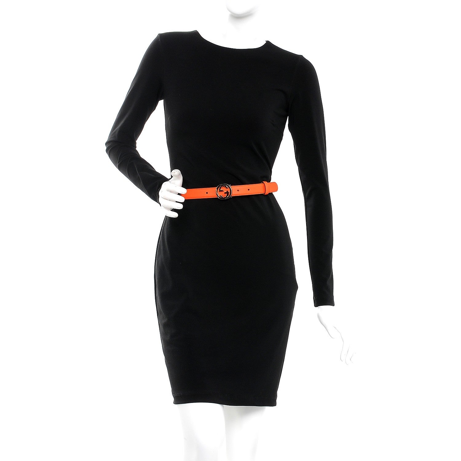 Gucci Moon Calfskin Interlocking G 25mm Belt 95 38 Vibrant Orange 2 of 8
