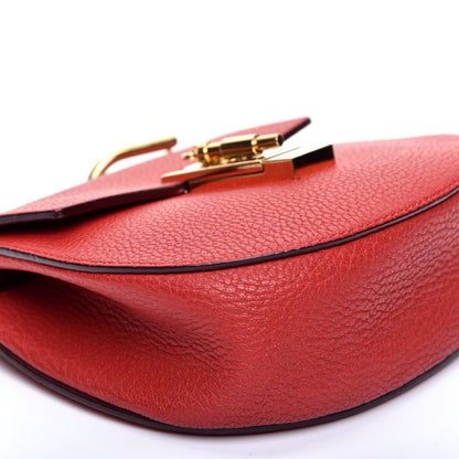 Chloe Grained Lambskin Mini Drew Shoulder Bag Plaid Red 6 of 9