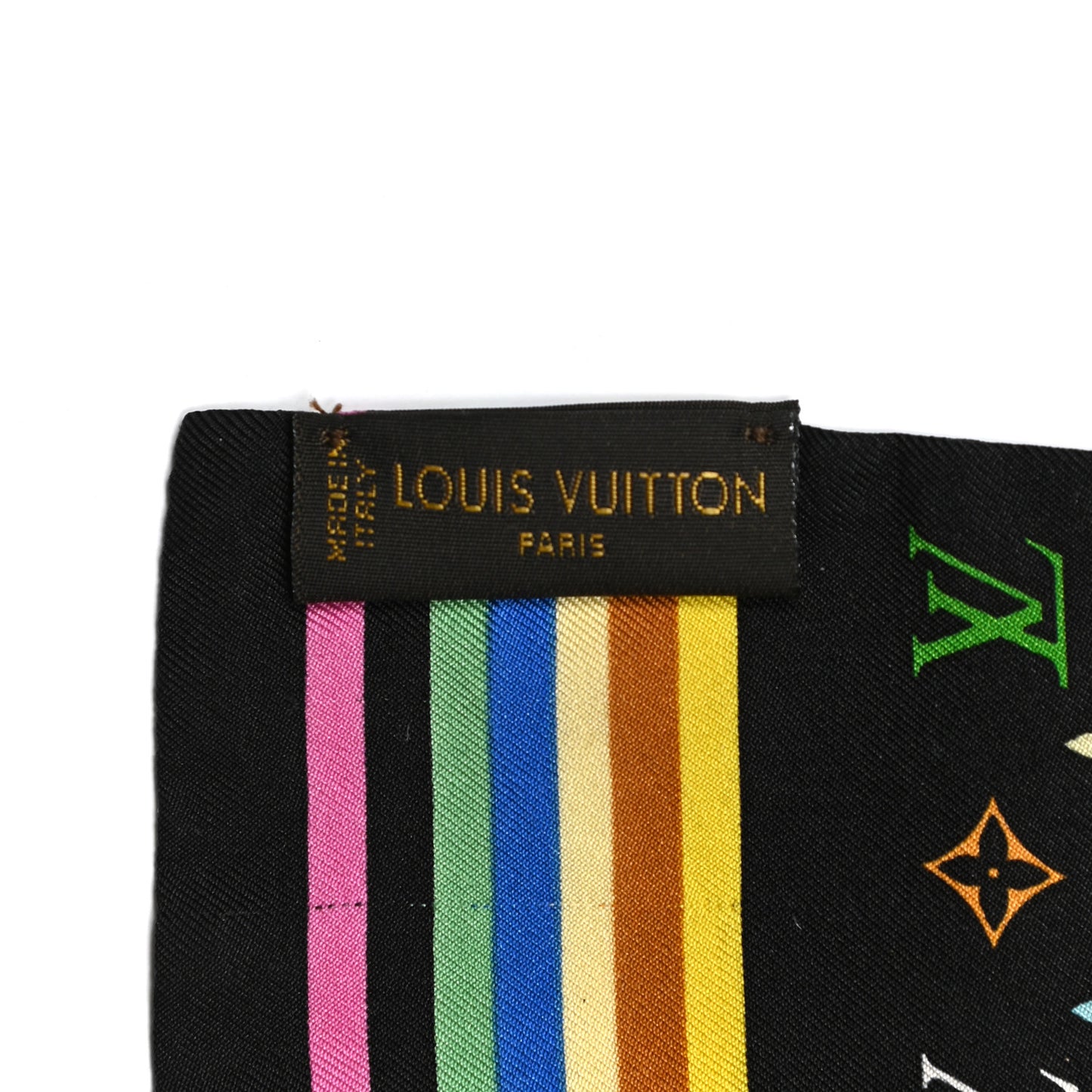 Silk Monogram Multicolor Bandeau Black