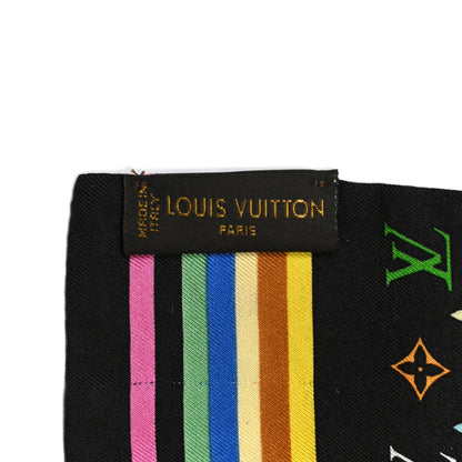 Louis Vuitton Silk Monogram Multicolor Bandeau Black 3 of 6