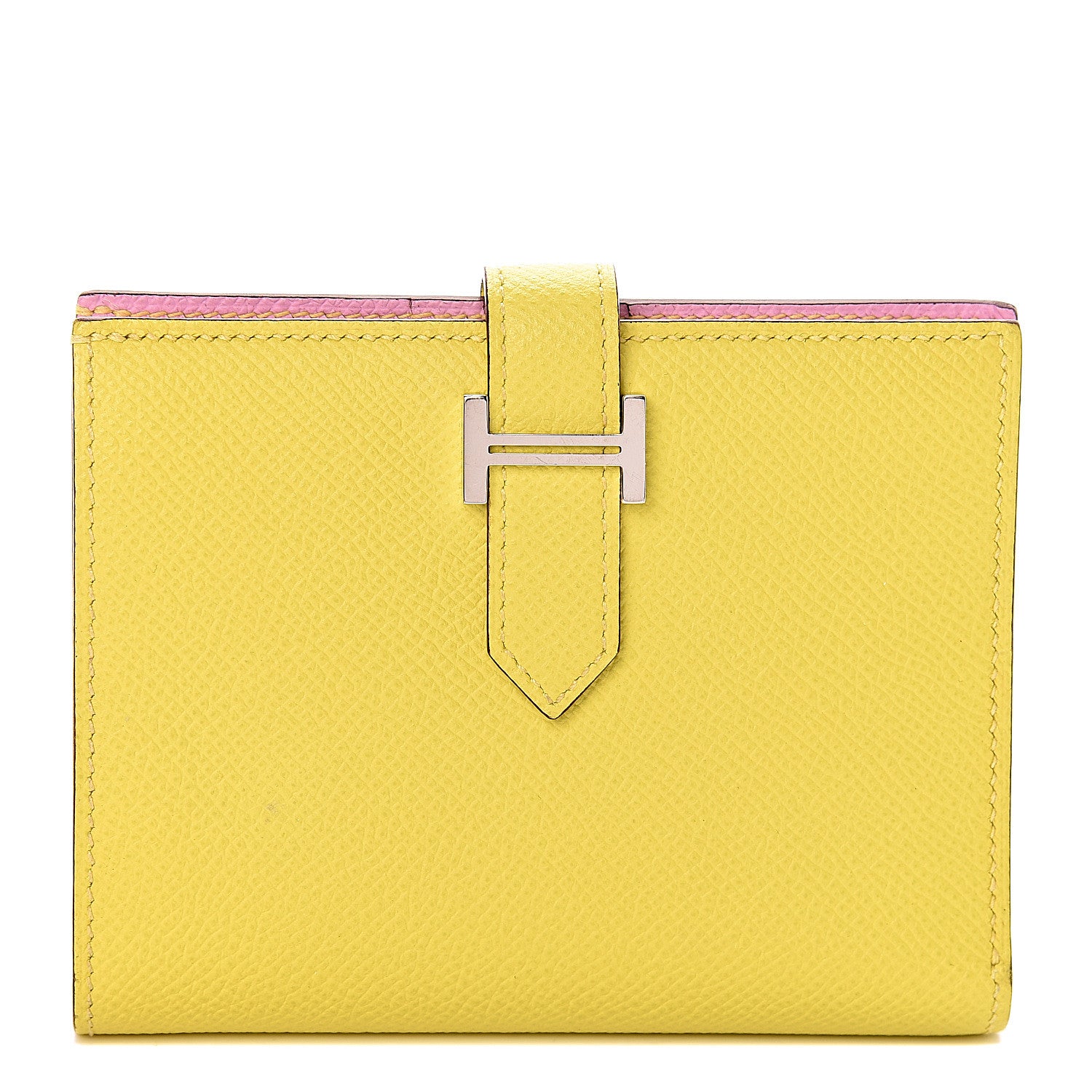 Hermes Epsom Verso Bearn Compact Wallet Lime Mauve Silvestre 1 of 7