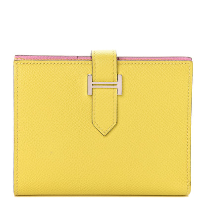 Hermes Epsom Verso Bearn Compact Wallet Lime Mauve Silvestre 1 of 7