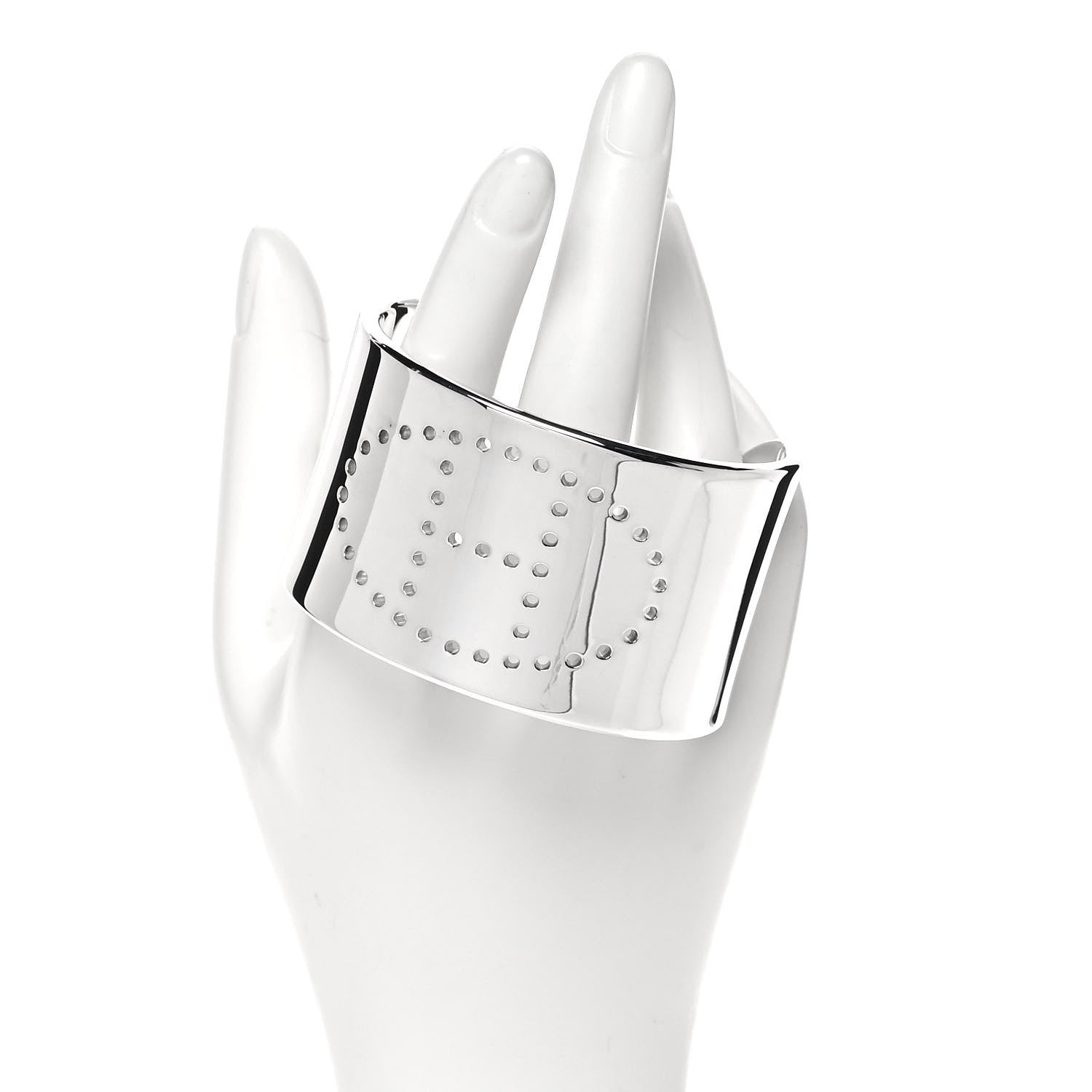 Hermes Sterling Silver Eclipse Cuff LG 2 of 5