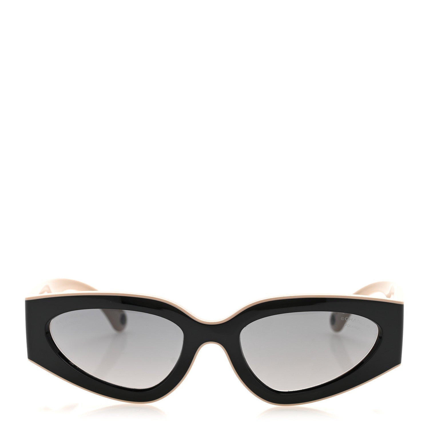 アロハキャッツ Chanel Acetate Cat Eye Sunglasses 6056 Black Beige 1867238