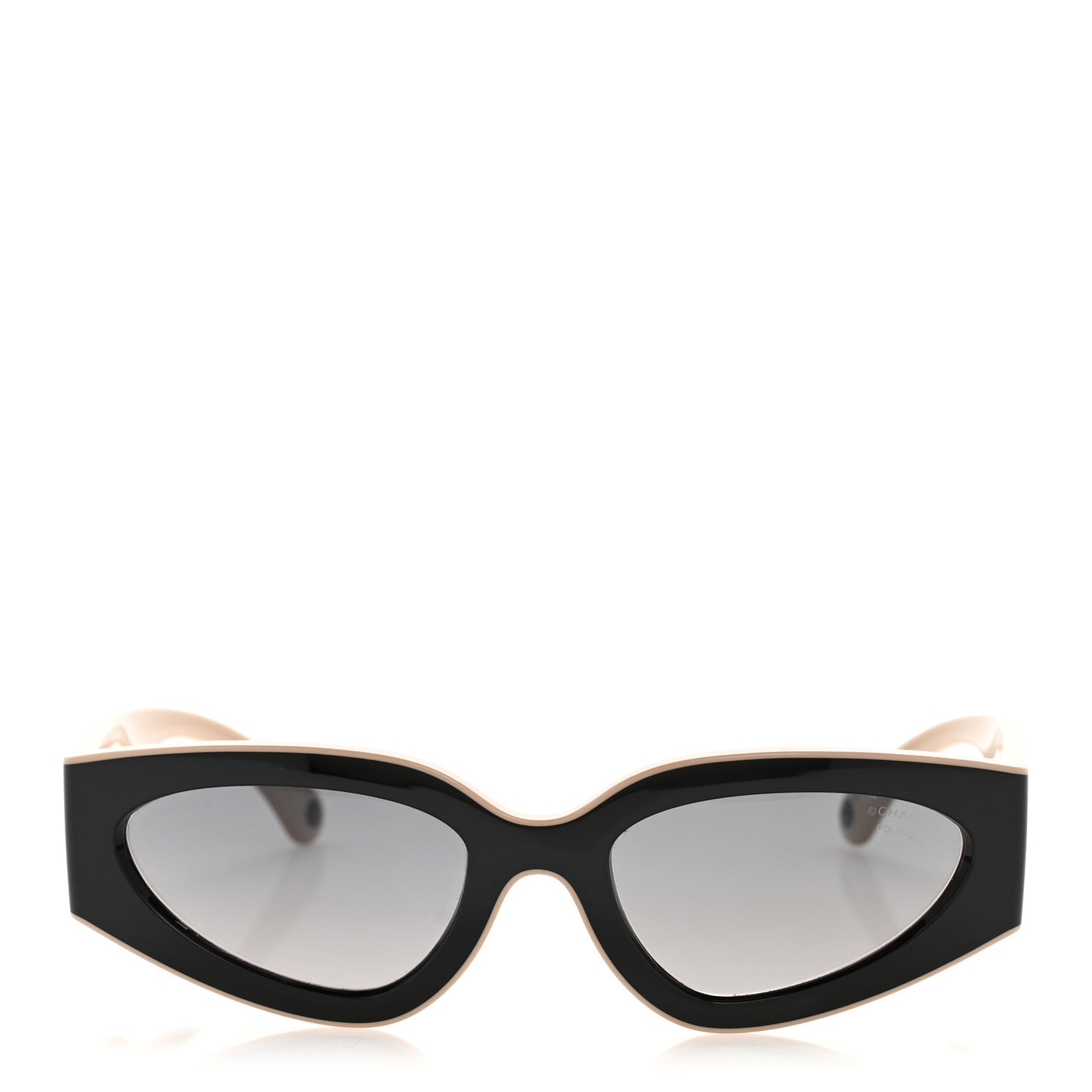Acetate Cat Eye Sunglasses 6056 Black Beige