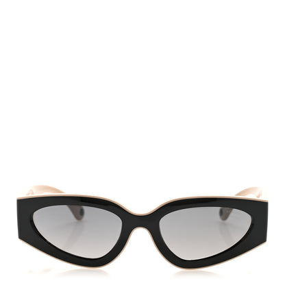 Chanel Acetate Cat Eye Sunglasses 6056 Black Beige 2 of 8