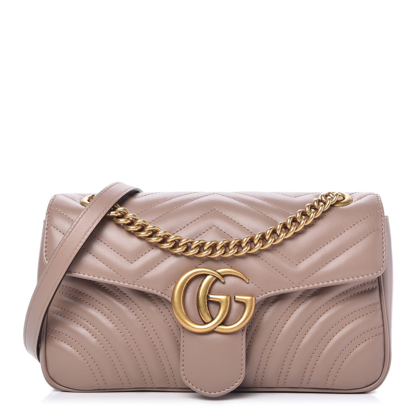 Calfskin Matelasse Small GG Marmont Shoulder Bag Porcelain Rose