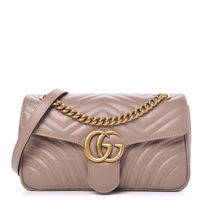 Gucci Calfskin Matelasse Small GG Marmont Shoulder Bag Porcelain Rose 1 of 10