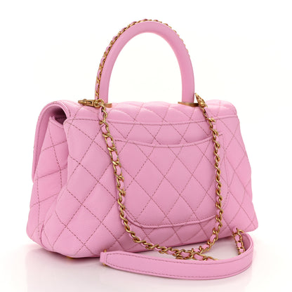 Chanel Caviar Quilted Mini Coco Chain Handle Flap Pink 3 of 10