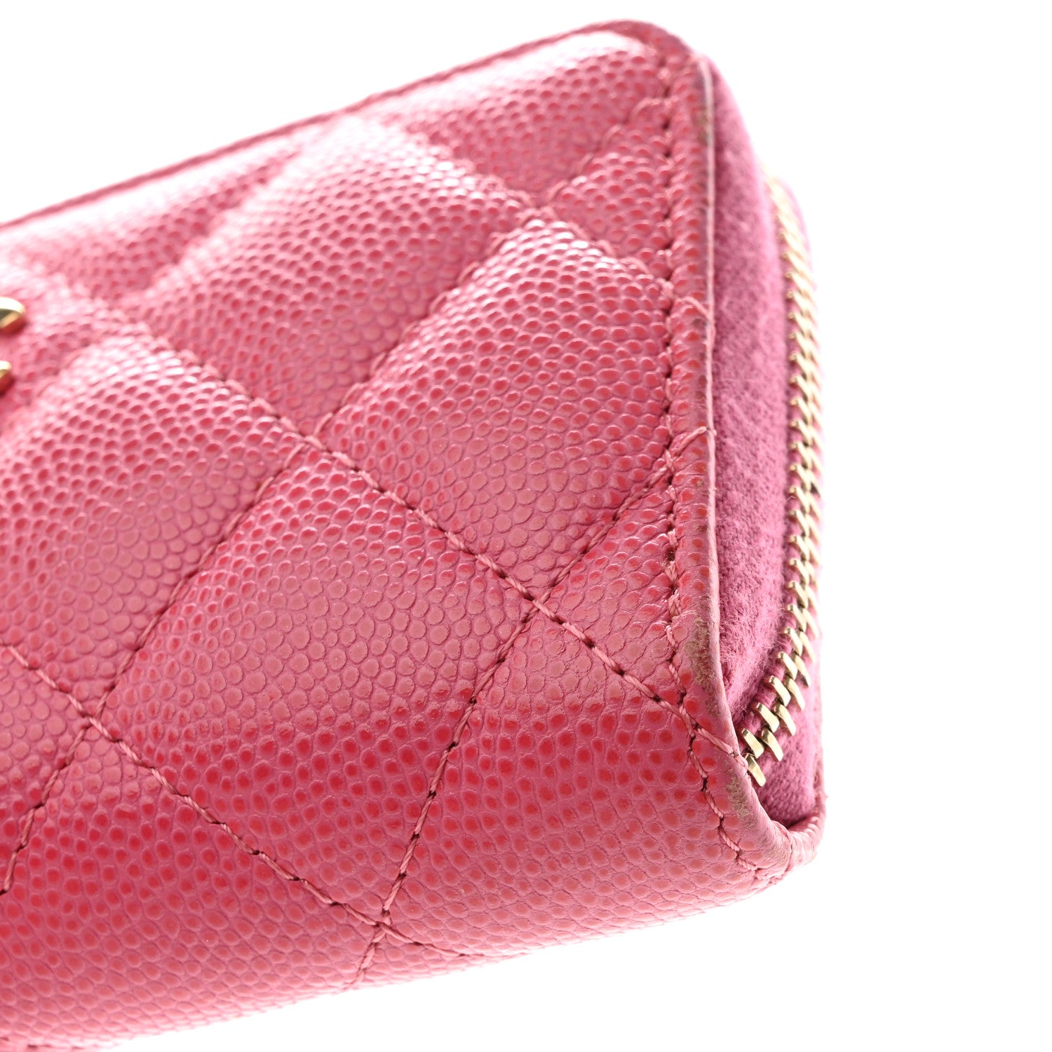 Chanel Caviar Quilted Zipped Key Holder Case Pink 12 of 14