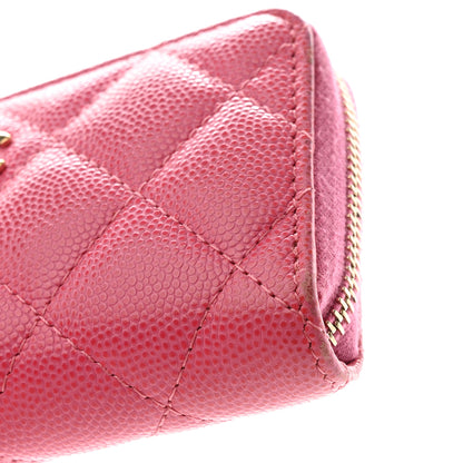 Chanel Caviar Quilted Zipped Key Holder Case Pink 12 of 14