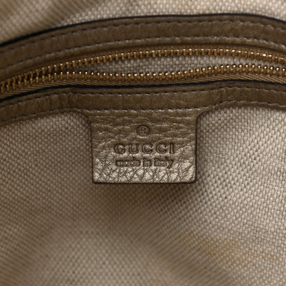 Gucci Metallic Pebbled Calfskin Medium Soho Shoulder Bag Golden Beige 5 of 13