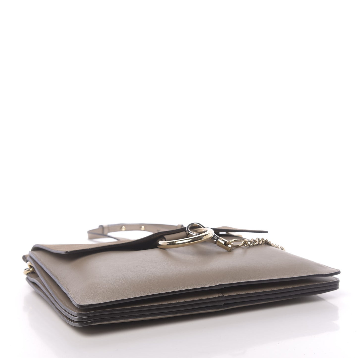 Calfskin Suede Medium Faye Shoulder Bag Motty Grey