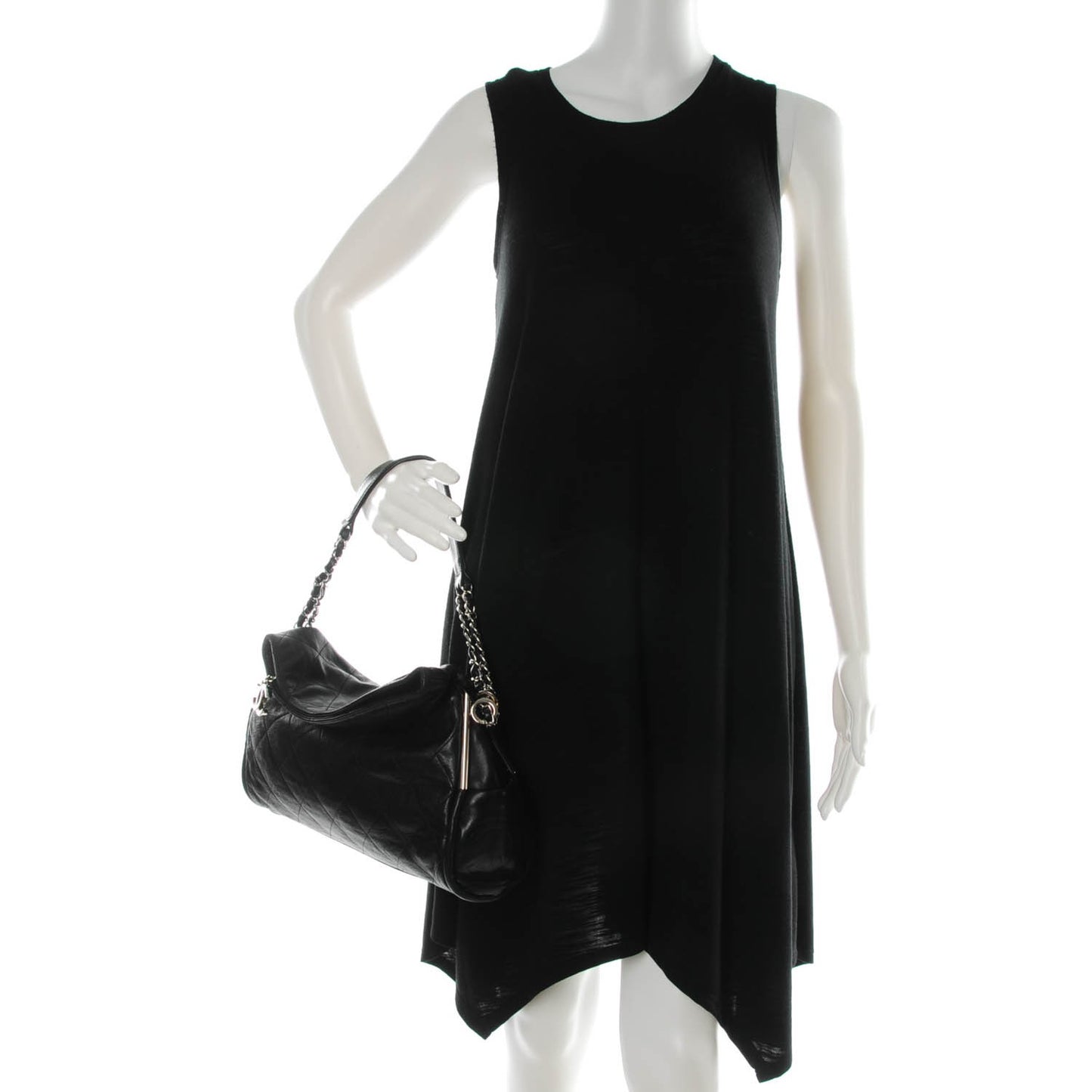 Lambskin Stitched Medium Ultimate Soft Tote Black