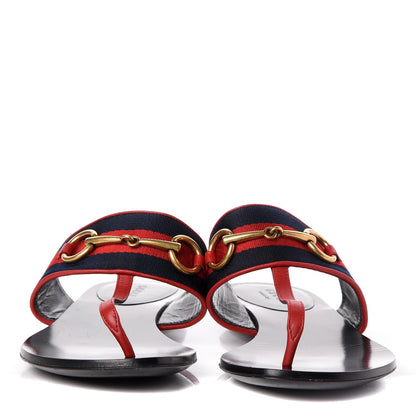 Gucci Grosgrain Querelle Web Thong Sandals 37 Red 2 of 9
