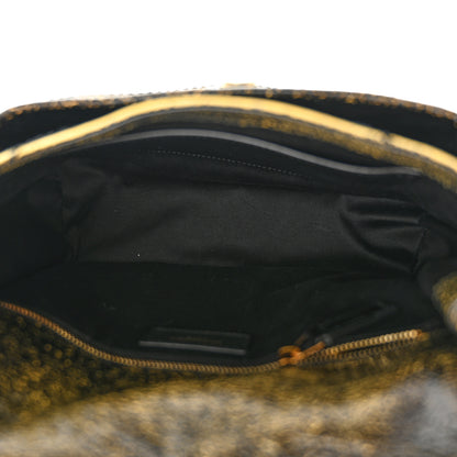 Saint Laurent Crinkled Calfskin Matelasse Monogram Medium Niki Chain Satchel Black Ocra 5 of 10