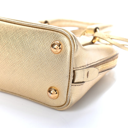 Prada Saffiano Lux Mini Promenade Tote Cromo 6 of 10