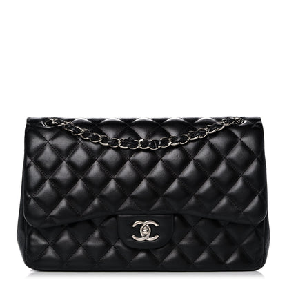 Chanel Lambskin Quilted Jumbo Double Flap Black 1 of 16