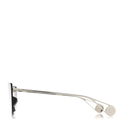 Gucci Metal Rimless Star Studded 90mm Cat Eye GG0666S Sunglasses Mirror Silver 3 of 6